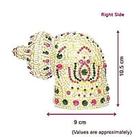 RED WITH GREEN MULTISTONE CROWN FOR GOD/Amman(right side)