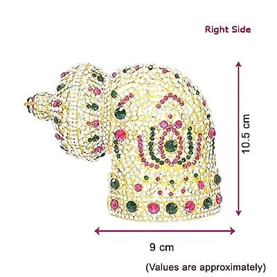 RED WITH GREEN MULTISTONE CROWN FOR GOD/Amman(right side) RED WITH GREEN MULTISTONE CROWN FOR GOD/Amman(right side)