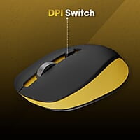 ZEBRONICS Jaguar Wireless Mouse (Black Adam), 2.4GHz with USB Nano Receiver, High Precision Optical Tracking, 4 Buttons, Metal Wheel, Ambidextrous, for PC/Mac/Laptop