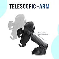 Portronics Clamp M – Car Holder, Suction Mount, Black. Secure your device with this sturdy holder. Easy to install, adjustable, and perfect for navigation. Keep your hands on the wheel!