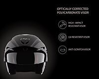 Vega Cruiser ISI Certified Matt Finish Lightweight & Compact with Peak Open Face Helmet for Men and Women with Clear Visor