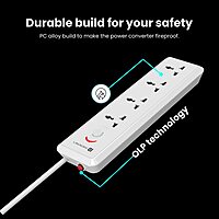 Portronics Power Plate 11 Extension Board – 4 Sockets, 1500W, 2m Cord, White