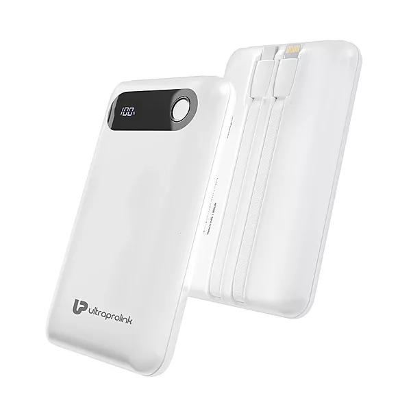 UltraProlink UM1127 - Juice-Up Slim 10K Powerbank (White)