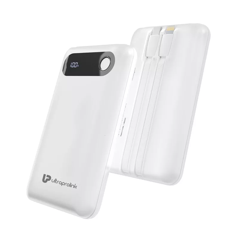 UltraProlink UM1127 - Juice-Up Slim 10K Powerbank (White)