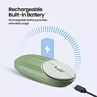 Portronics Toad 6 Wireless Mouse – Green, Dual Mode, ergonomic design, Bluetooth & 2.4GHz connectivity, rechargeable battery, smooth tracking, ideal for home & office use, lightweight & portable.