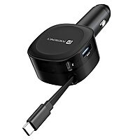 Portronics 60W Car Charger | 3-in-1 with Retractable Cable | Fast charging for multiple devices | Compact design | Ideal for travel | Durable and efficient | Keep your devices powered on the go!