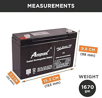 Amptek Sealed Recha battery 6V 10Ah/20H