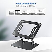 Portronics K3 Pro Laptop Stand – Black, Adjustable, Ergonomic & Portable