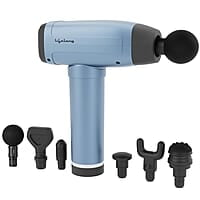 Lifelong Gun Massager Percussion for Full Body Pain Relief 6 Heads LED Touch 30 Speed Levels Premium Bag