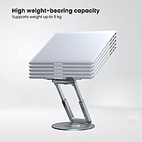 Portronics My Buddy K8 Laptop Stand – Metal Build |  Rotatable | Silver | 1 Year Warranty