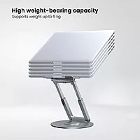Portronics My Buddy K8 Laptop Stand – Metal Build | Rotatable | Silver | 1 Year Warranty