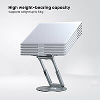Portronics My Buddy K8 Portable Laptop Stand with 360° Rotating Base, Posture Support, Adjustable Height