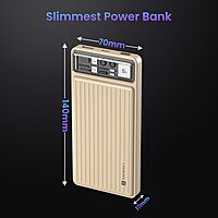 POR 2814 Luxcell Stride 10 Power Bank – 10000mAh | 22.5W PD Input & Output | Mach USB | Mocha