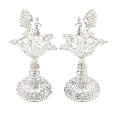 Traditional Peacock Kuthu Vilakku