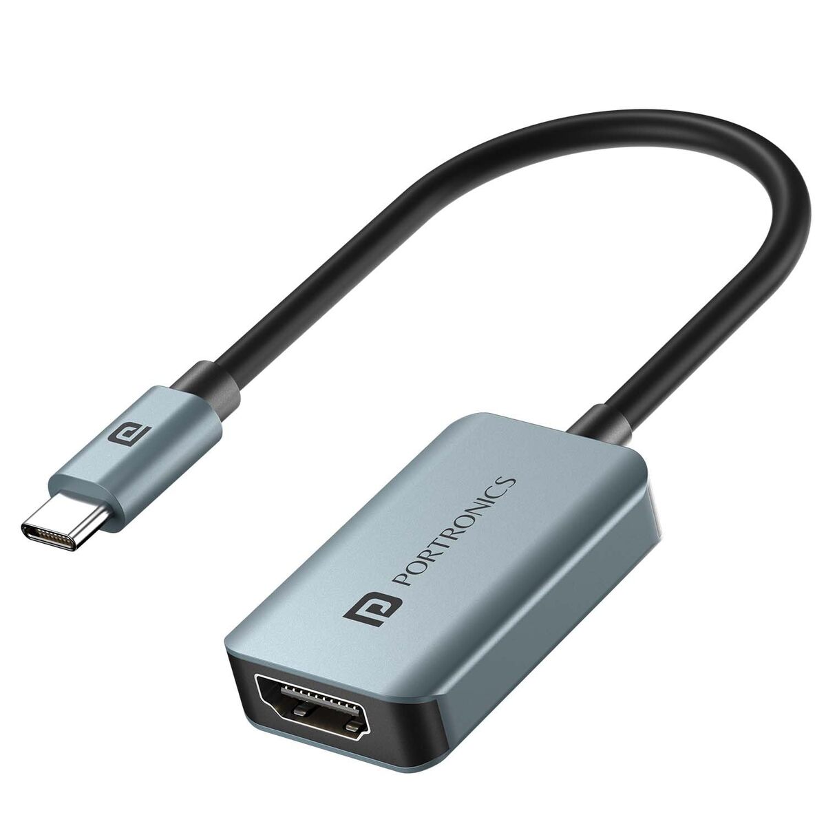 Portronics Mport X – Type-C to HDMI Adapter, 4K @ 60Hz, connects Type-C devices to HDMI displays, ensuring stunning visuals.