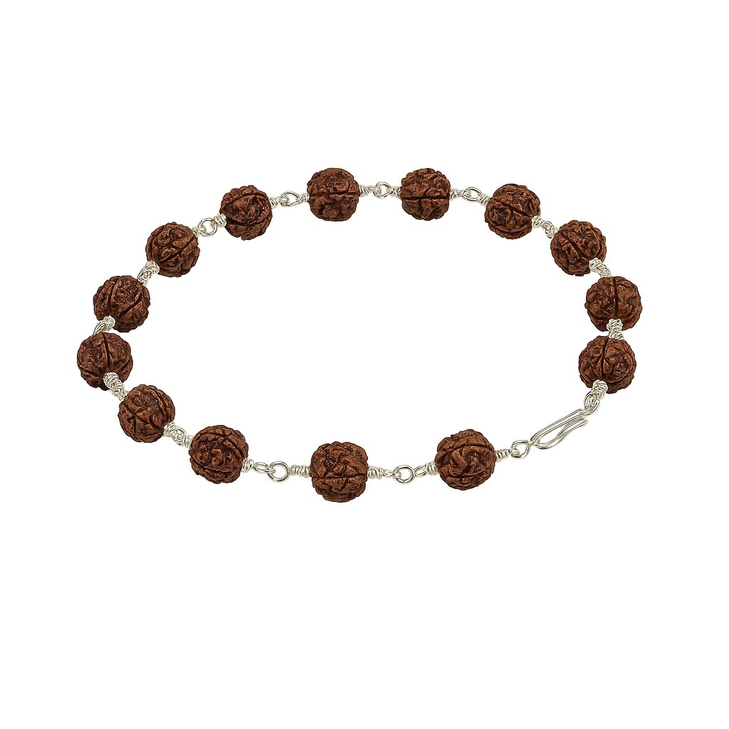 Silver Tied Rudraksha Bracelet