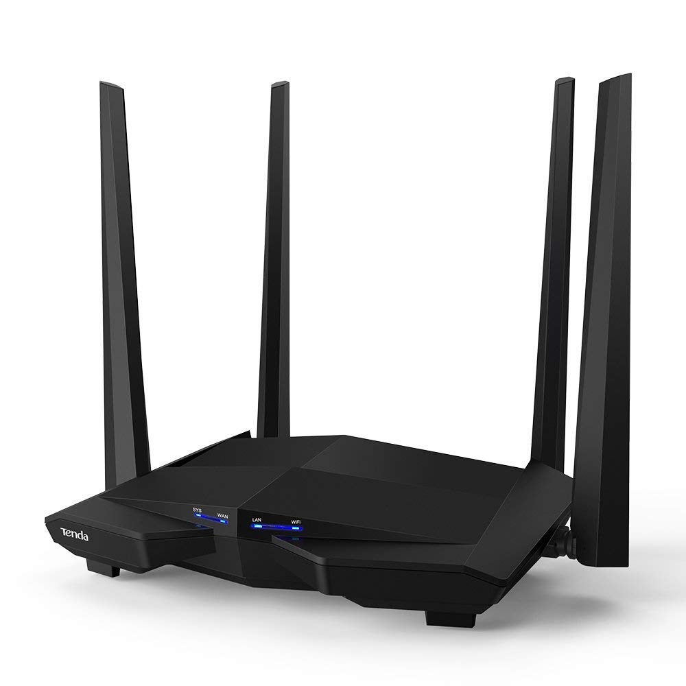 Tenda AC10 AC1200 Wireless Smart Dual-Band Gigabit WiFi Router, MU-MIMO, 4 Gigabit Ports, 867Mbps/5 GHz+ 300Mbps /2.4GHz, (Black, Not a Modem) Tenda AC10 AC1200 Wireless Smart Dual-Band Gigabit WiFi Router, MU-MIMO, 4 Gigabit Ports, 867Mbps/5 GHz+ 300Mbps /2.4GHz, (Black, Not a Modem)