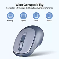 Portronics Toad 7 Wireless Mouse – 3200 DPI, Grey. Ergonomic design, smooth tracking, and long battery life. Perfect for home or office use. Connects via USB receiver for hassle-free operation.