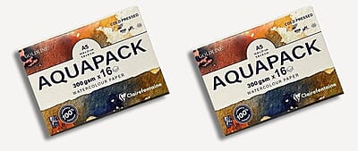 Clairefontaine Goldline Aquapack Cold Press Watercolor Paper Wallet, 300 Gsm, A5