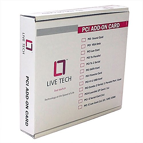 Live Tech PCI 1x LAN Card provides stable network access, fast data transfer, simple setup, and supports multiple operating systems.