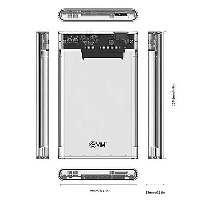 CASING EVM 2.5" SATA PLASTIC TRANPARENT ESC/TP-01