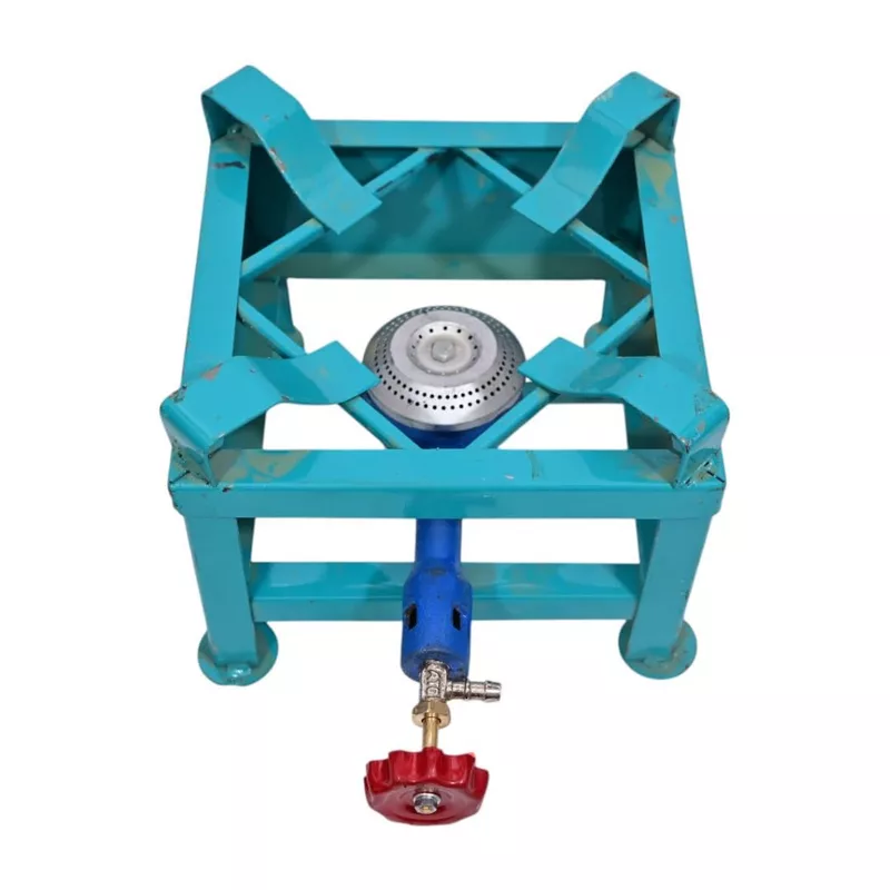 Single Burner Commercial Iron Gas Stove Bhatti for Kitchens and Stalls | High-Pressure Canteen Chulha