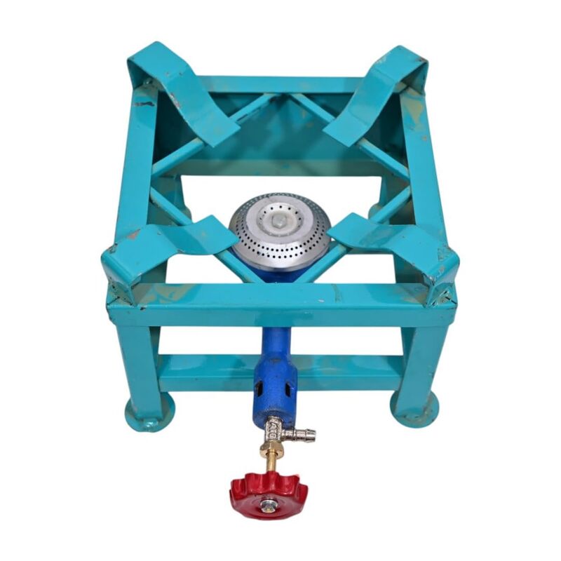 Single Burner Commercial Iron Gas Stove Bhatti for Kitchens and Stalls | High-Pressure Canteen Chulha
