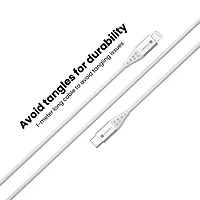 Portronics 1649 Konnect L 20W Type-C to Lightning Cable – Nylon Braided | 1M | White