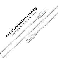 Portronics 1649 Konnect L 20W Type-C to Lightning Cable – Nylon Braided | 1M | White