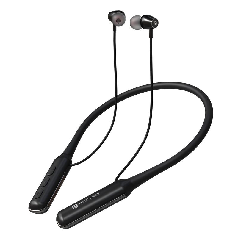 Portronics Harmonics 250 Bluetooth In-Ear Headset – V5.3, Type-C | 60Hrs Play Time | Black
