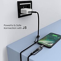 Portronics Konnect J8 – 3-in-1 60W Fast Charge Cable, 1.2M. Versatile charging solution for multiple devices. Durable design, high-speed charging, and convenient length for easy use.