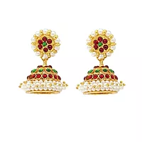 Gold Plated Classical Dance Jhumka Earrings | Bharatanatyam & Kuchipudi Jewelry