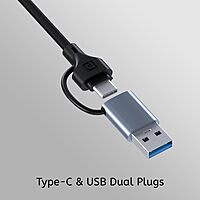 Portronics Mport 31 Pro – 4-in-1 USB Hub, Dual Plugs, compact design, supports multiple devices, high-speed data transfer, ideal for laptops and desktops, plug and play, durable and portable.