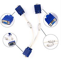 1 VGA Male to 2 VGA Female Video Splitter M/F- VGA Y Cable 1 VGA Male to 2 VGA Female Video Splitter M/F- VGA Y Cable