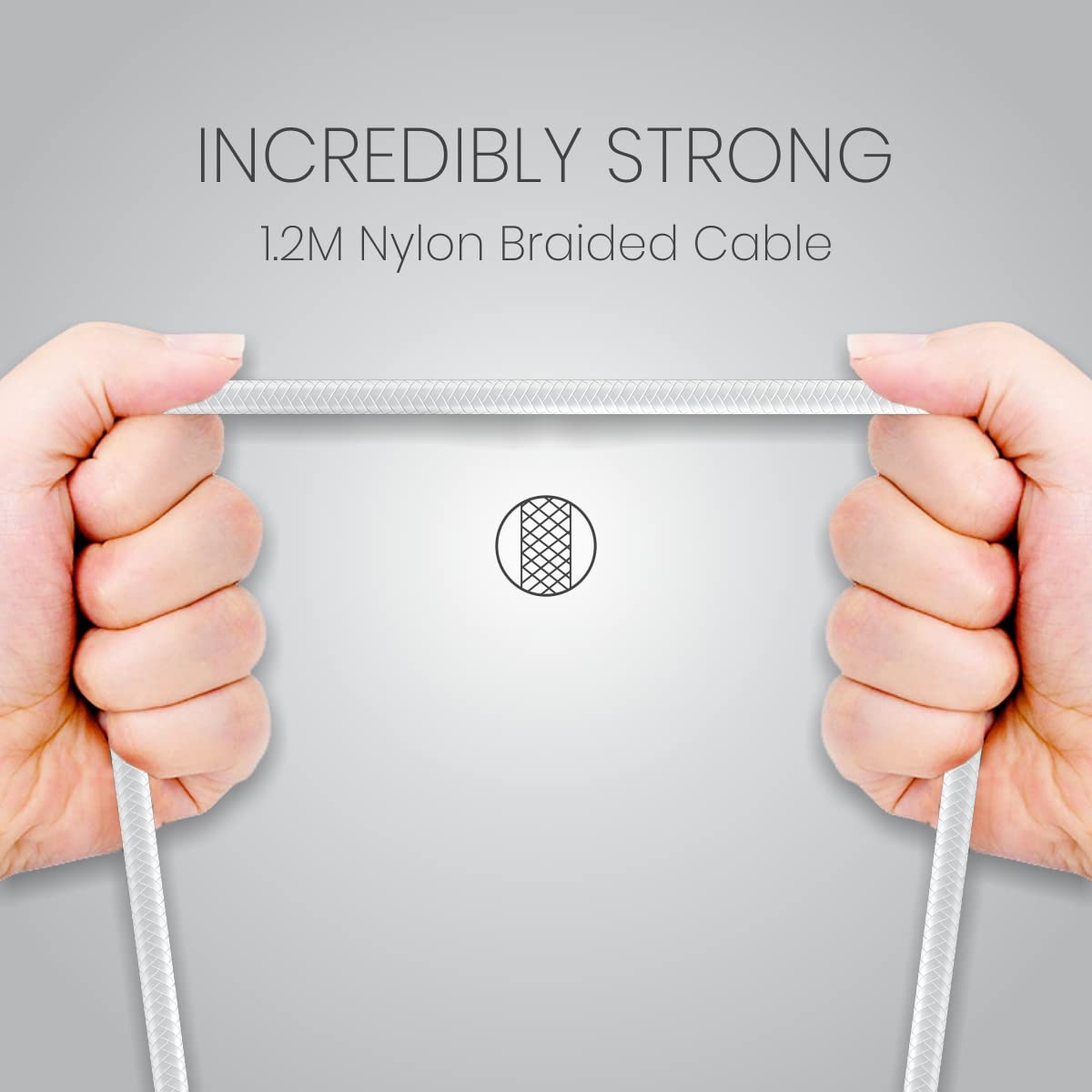 Portronics Konnect L Fast Charging 3A Type-C Cable 1.2Meter with Charge & Sync Function for All Type-C Devices