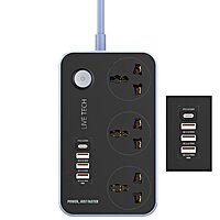 Live Tech PS 06C Surge Protector – Fast Charge Strip offers 6 AC outlets and 2 USB ports for quick charging. Protects devices from surges with a compact design, ideal for home or office use.