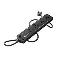 Portronics Power Plate 10 Extension Board – 4 Sockets, 2m Cord, 1500W, 6A, Black