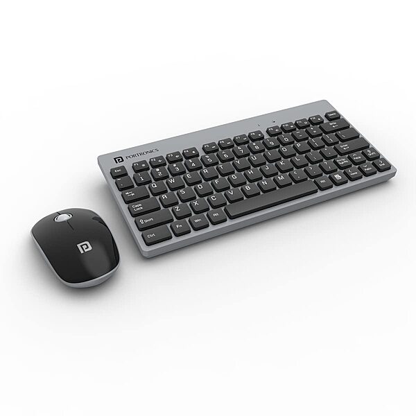 Portronics Key2 Wireless Combo (Grey) | Ergonomic, Portable, USB | Ideal for Home & Office | Sleek Design, Long Battery Life, Easy Connectivity | Perfect for Minimalist Workspaces.