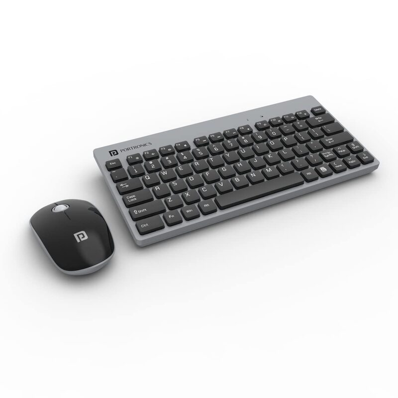 Portronics Key2 Wireless Combo (Grey) | Ergonomic, Portable, USB | Ideal for Home & Office | Sleek Design, Long Battery Life, Easy Connectivity | Perfect for Minimalist Workspaces.