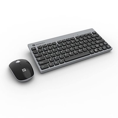 Portronics Key 2 Wireless Keyboard & Mouse Combo – Grey & Black | Reliable Wireless Combo