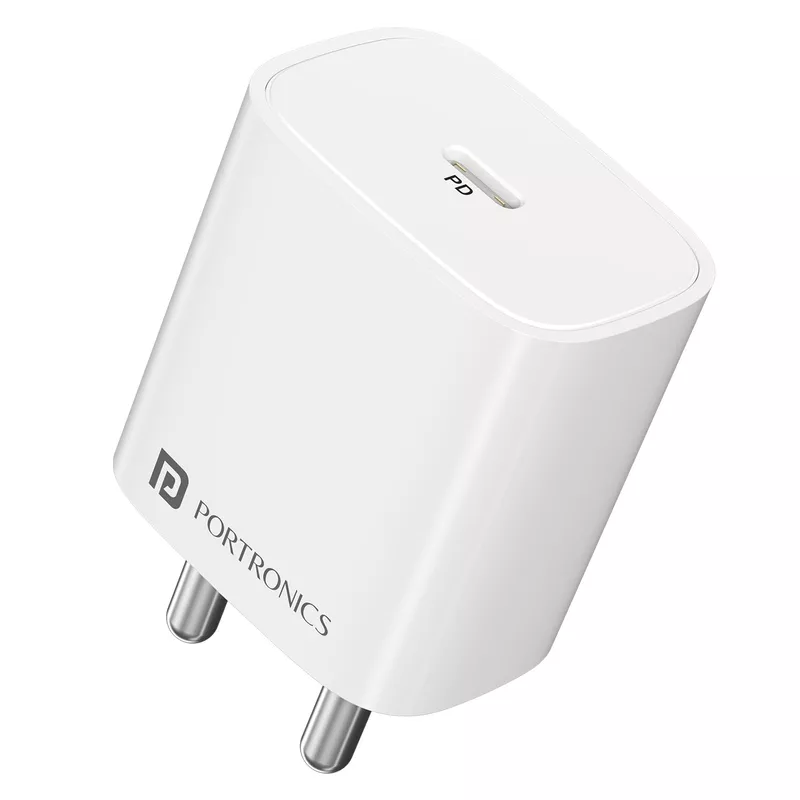 Portronics Adapto 25 Plus 25W Type-C PD GaN Wall Charger Super Fast Charging