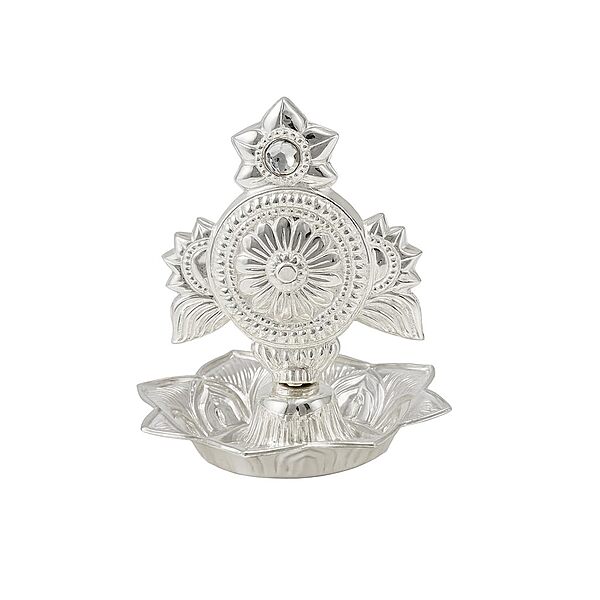 Sterling Silver Chakra Incense Holder | Chandi Chakram Pooja Dhoop Stand