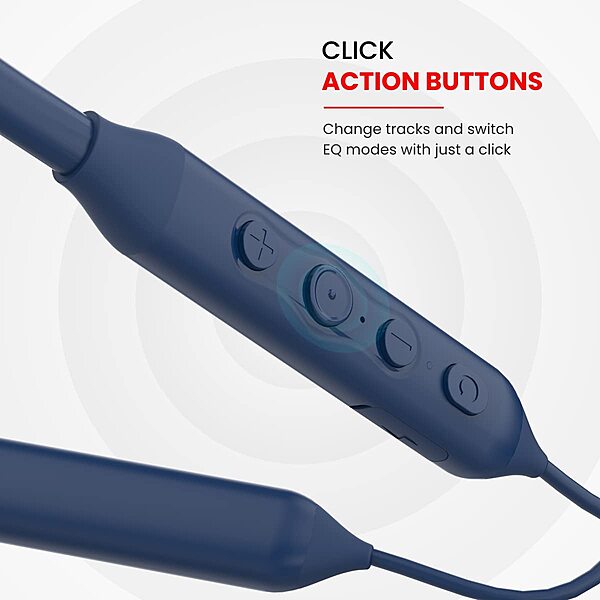 Portronics Harmonics Z5 – Bluetooth Headset, 33Hrs Playtime, Comfortable Fit, Deep Bass, Built-in Mic, Lightweight Design, Perfect for Calls & Music, Stylish Blue Color, Easy Pairing.