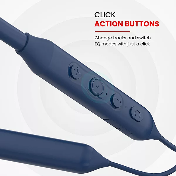 Portronics Harmonics Z5 – Bluetooth Headset, 33Hrs Playtime, Comfortable Fit, Deep Bass, Built-in Mic, Lightweight Design, Perfect for Calls & Music, Stylish Blue Color, Easy Pairing.
