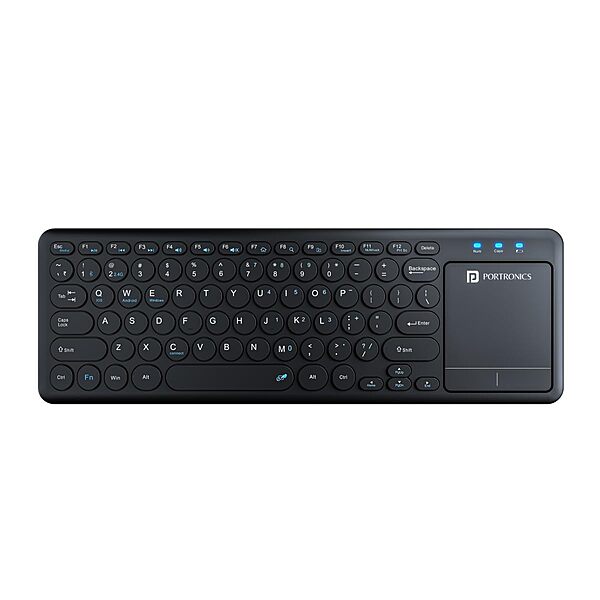 Portronics Bubble Pro Keyboard | Wireless BT + USB, Integrated Touchpad, Silent Keys, Ergonomic Design, Multi-Device Connectivity, Ideal for Home & Office, Sleek & Compact, Easy to Use.