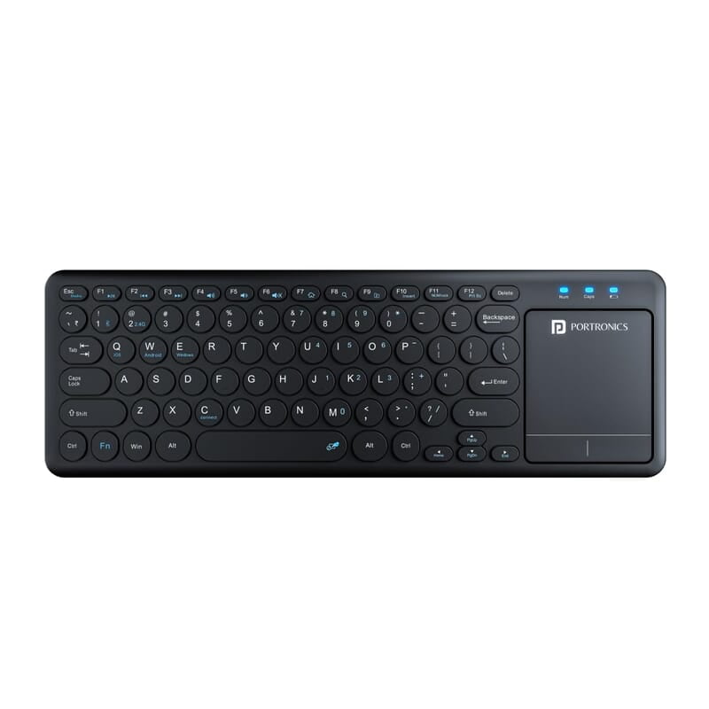 Portronics Bubble Pro Wireless Keyboard with Touchpad, Bluetooth & 2.4 GHz Dual Connectivity, Noiseless Keys