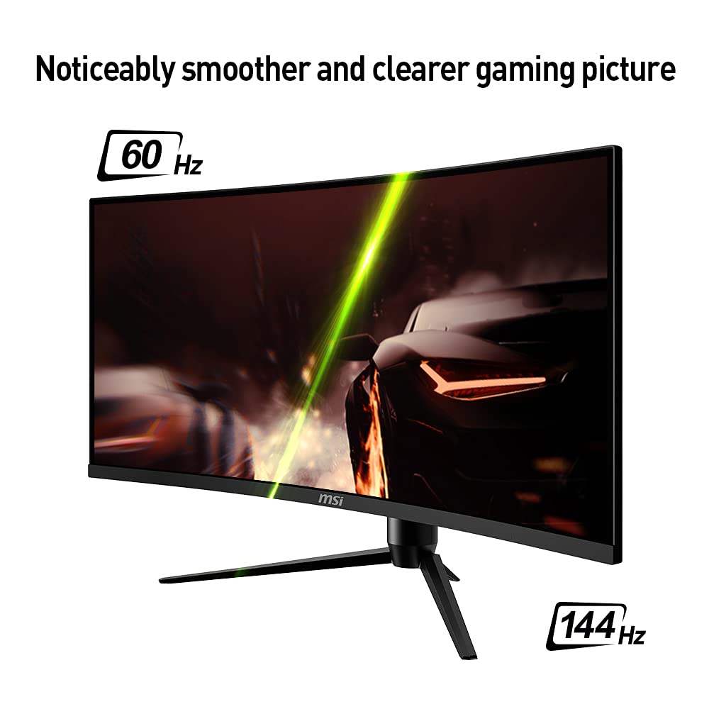 MSI 34-Inch UWQHD 144Hz Curved Gaming Monitor, 1ms Response Time, Adaptive Sync, MAG342CQR
