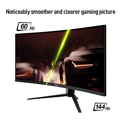 MSI 34-Inch UWQHD 144Hz Curved Gaming Monitor, 1ms Response Time, Adaptive Sync, MAG342CQR