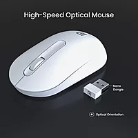 Portronics Toad 13 Wireless Optical Mouse – 2.4GHz  | USB Nano Receiver | White | 1 Year Warranty