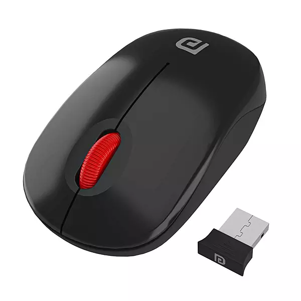 Portronics Toad 12: 2.4G Wireless Mouse with USB Receiver, ergonomic design, smooth tracking, long battery life, plug and play, compatible with Windows and Mac, perfect for home and office use.